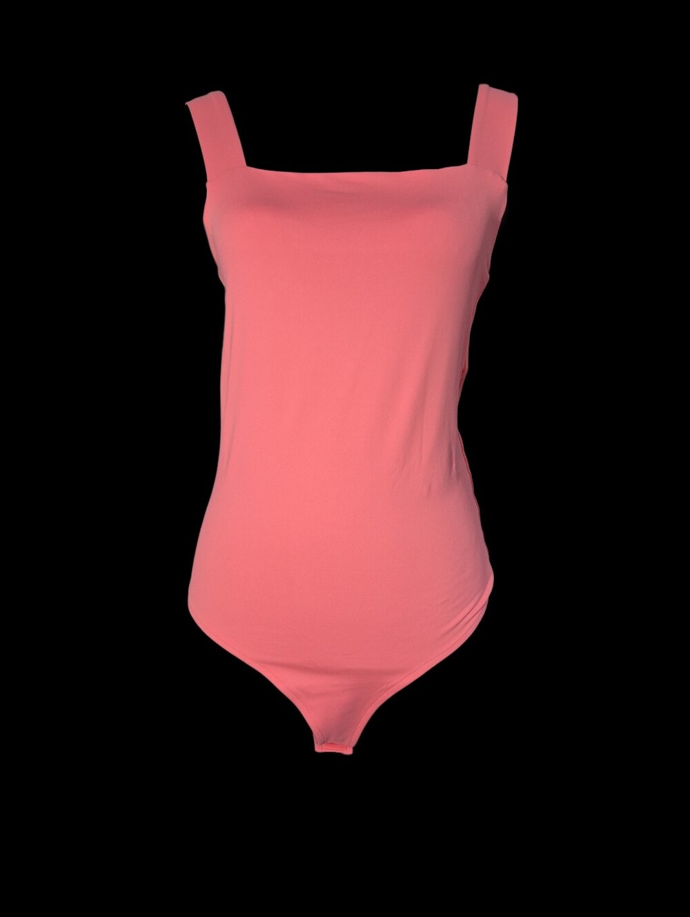 ReoRia Pink Coral Square Neck Sleeveless Tank Top Thong Snap Bodysuit NWT Size L